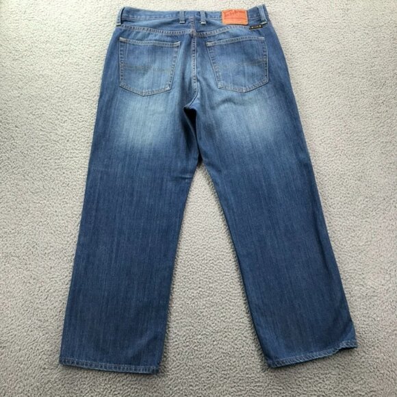 LUCKY BRAND Mens Size 34x28 Short Straight Leg 165 100% Cotton Blue Denim Jeans - Picture 2 of 16
